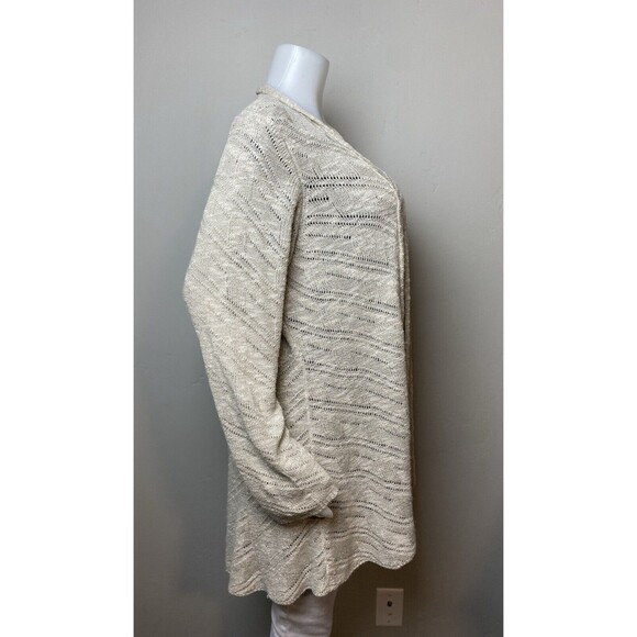 F. Eileen Fisher Cardigan 3X Crochet Sweater Linen Multicolor Long Sleeve - Picture 3 of 7
